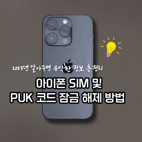 아이폰 심비밀번호 및 PUK코드 잠금해제 방법